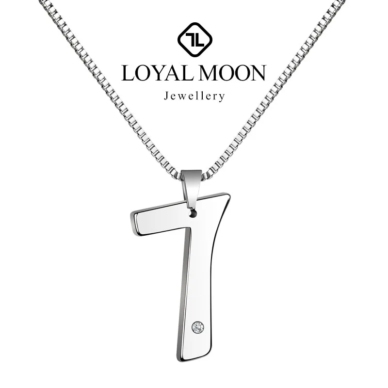 Loyal Moon Tungsten Pendant For Men Polished Adjustable Necklace Jewelry Chain Anniversary Gift