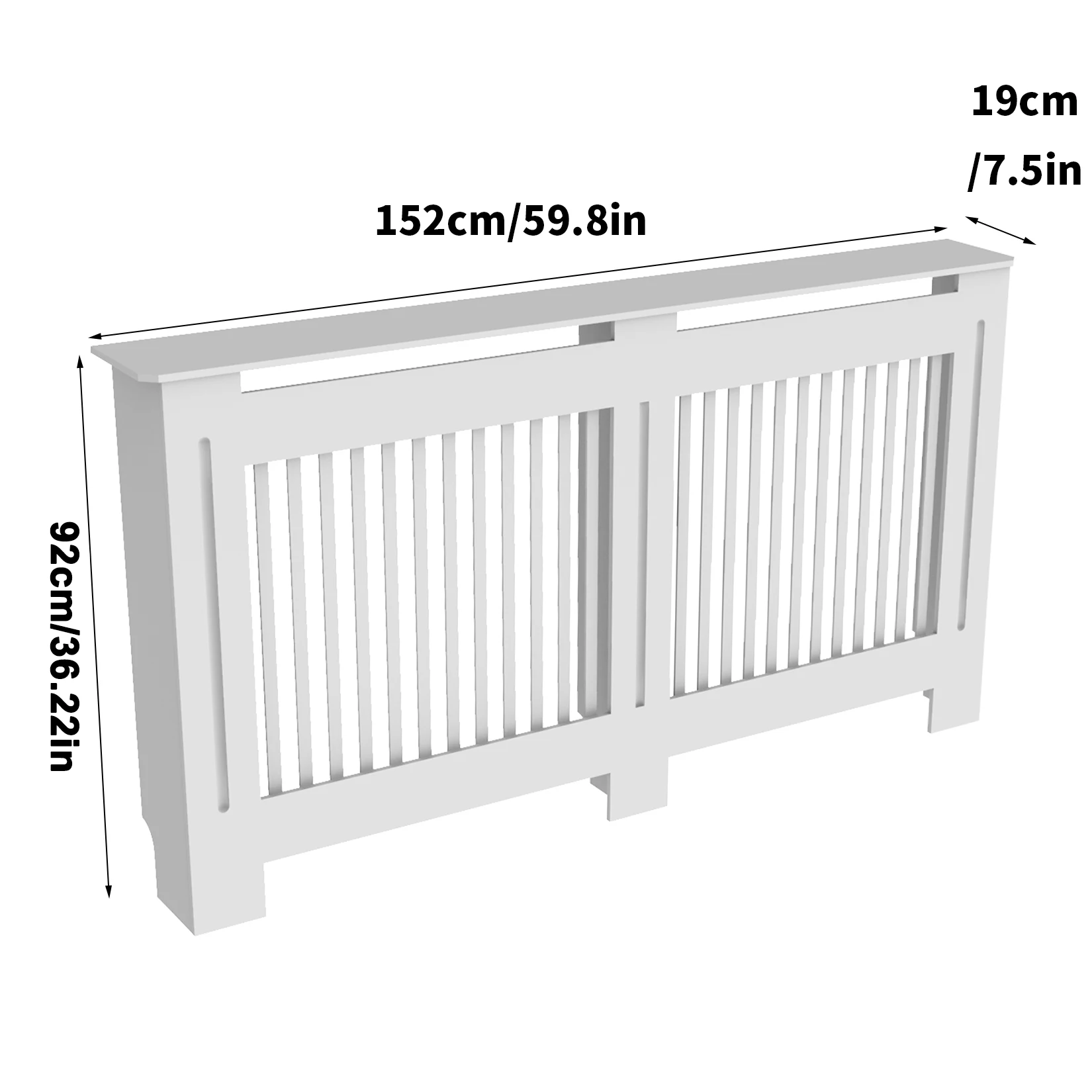 S/M/L/XL White Radiator Cover Wall Cabinet MDF Modern Wood Cabinet Grill Cover