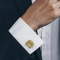 Gemelos de traje con iniciales personalizadas para hombre, gemelos con letras personalizadas para camisa, joyería de acero inoxidable, regalos para padrinos de boda