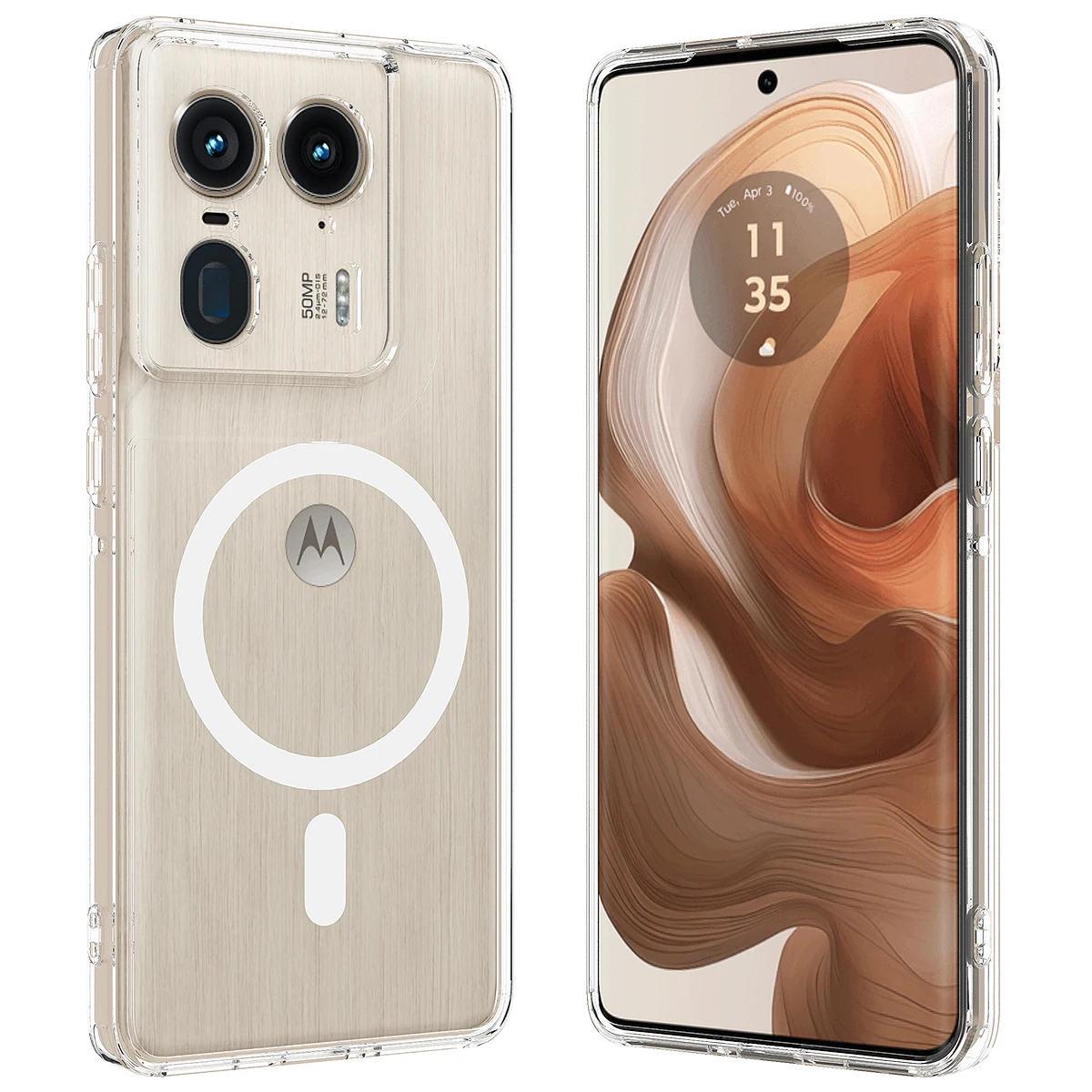 Case Transparent For Motorola Edge X 50 Pro Fusion Ultra Plastic Clear Back Magnetic Charging Magsafe Protection Cover