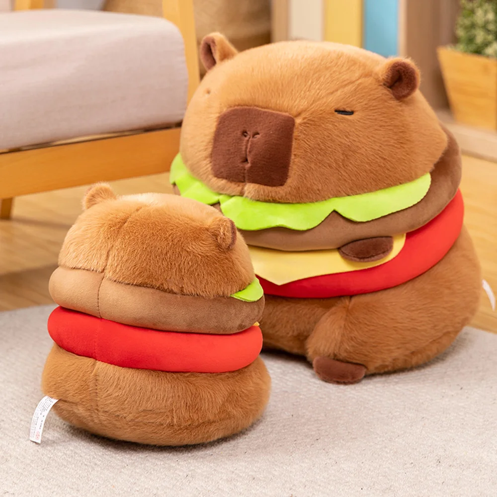 Capybara Plush Toy In The Shape Of A 45cm/17.7inch Hamburger Capibara Plush Toys In The Shape Of A Hamburger Best Holiday Gifts