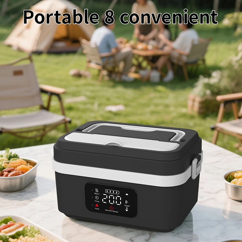 Hotsale Products Home Use Plastic Heating Bento Warmer Lunch Box Portable Wireless Electric Lunch Box With Spoon