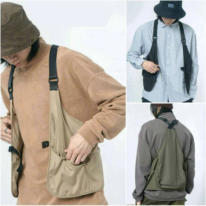 

2024 Summer Street Fashion Couple Sports Fashion Retro Functional Sleeveless Vest with Multiple Pockets Men's Vest