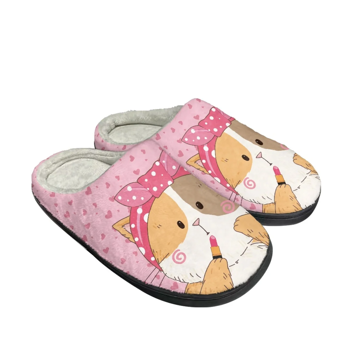 Cartoon Cute Mouse Design Cotton Slipper for Women Girls Cute Kawaii Flats Pink Warm Home Slides Shoes pantufas de pelúcia New image 2