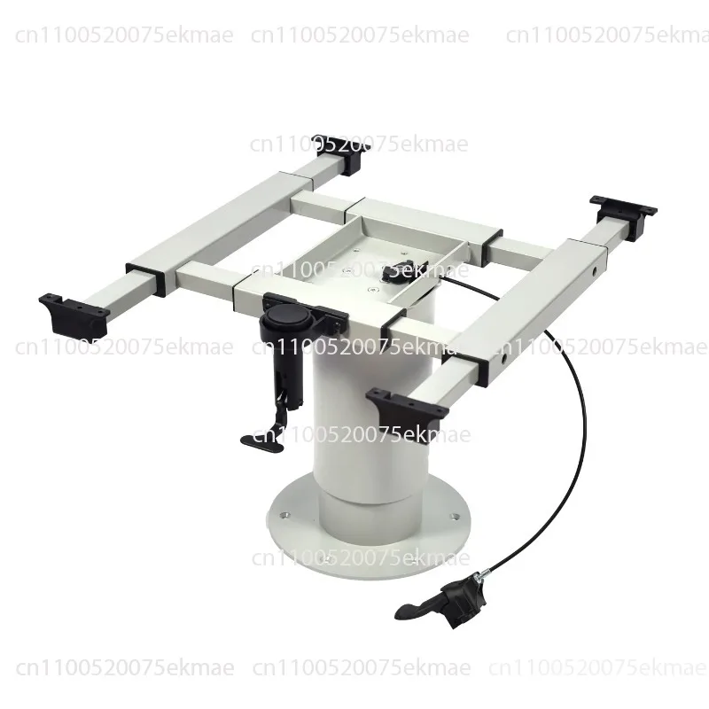 Table Leg Aluminum Pneumatic Lifting Desk Leg with Sliding Frame & Rotating Base Plate for Trailer Caravan