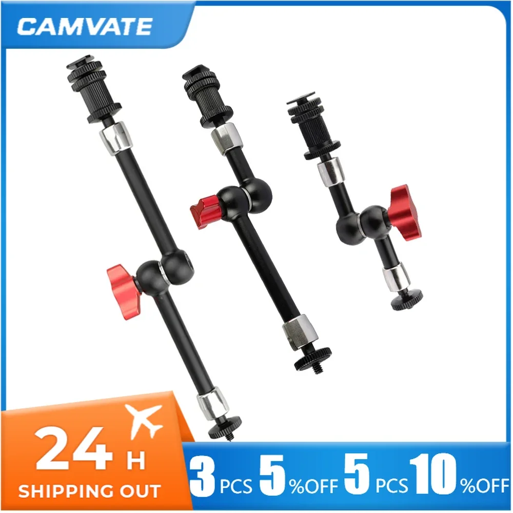 

CAMVATE 7"/9"/11" Articulating Magic Arms Set With Shoe Mount & Ball Head 1/4" Screw For Camera,Monitor,Flash Light,Video Light