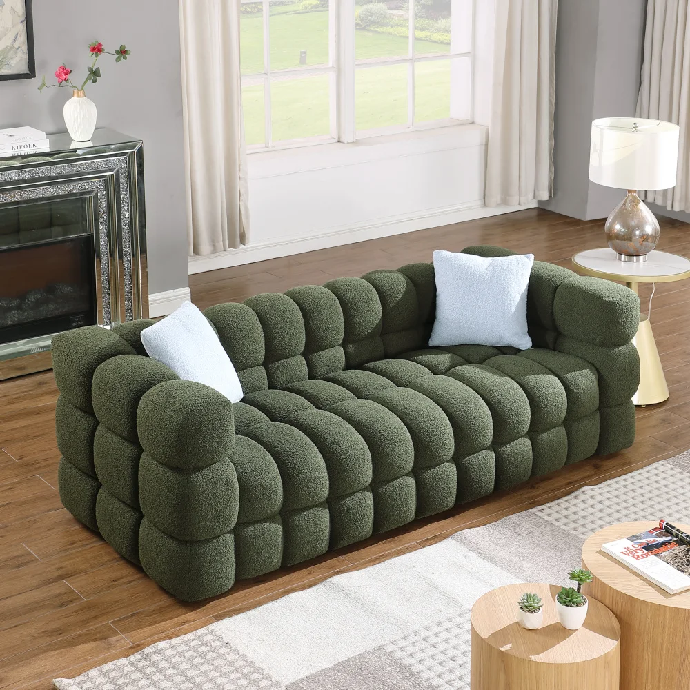 

【Body-Friendly Luxury】84in Wide Boucle Sectional Sofa - 36" Deep Seat with PostureSupport™ Technology, Plush 3-Seater for Home