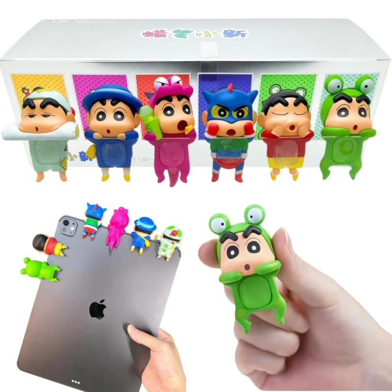 

6 Style Original Crayon Shin-chan Trendy Kawaii Blind Boxs Toys Anime Figure Model Mobile Phone And Computer Car Ornament Toys