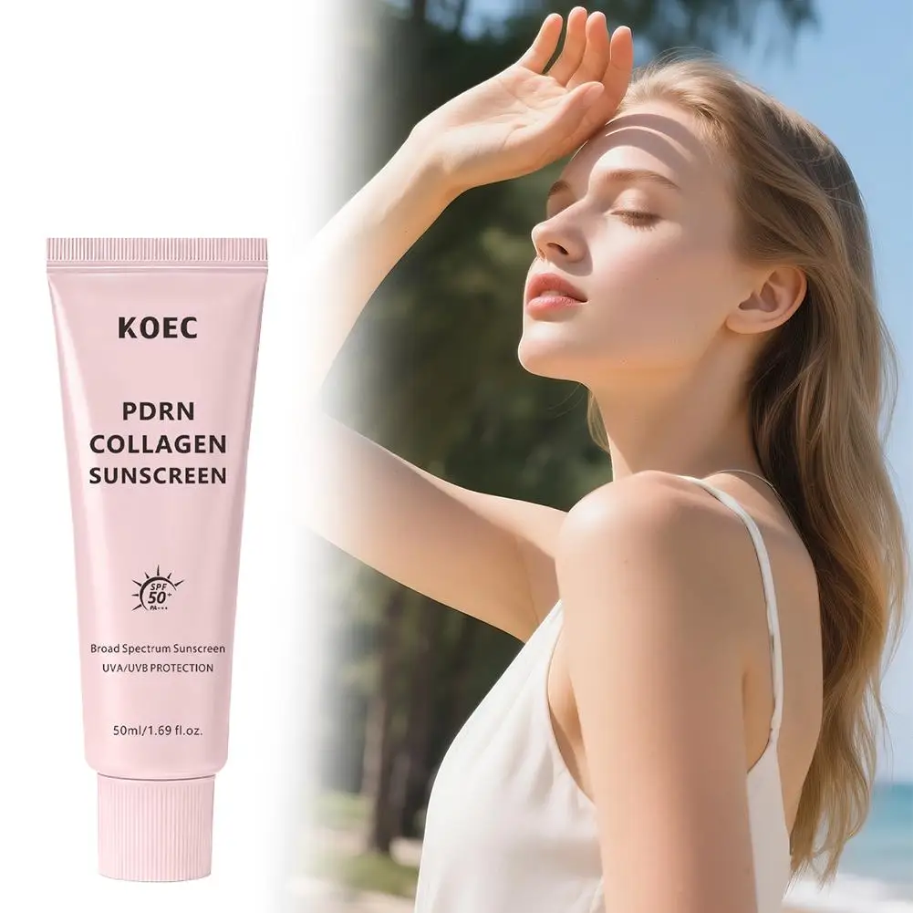 PDRN Collagen Sunscreen SPF50+ Broad Spectrum UV Protection Sun Cream Nourishing & Repairing Sensitive Skin Barrier Skin Care