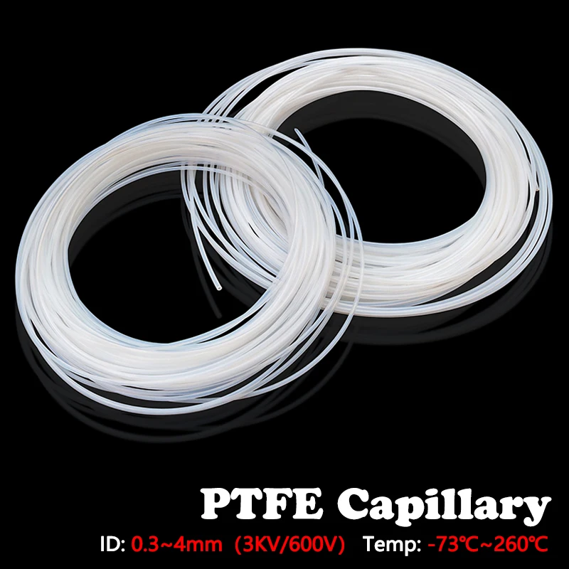 1Meter PTFE Tube 3D Printer Part Bowden Extruder Pipe for Hotend Throat V5 V6 1.75mm /3mm Filament ID 2mm 1mm 3mm OD 4mm