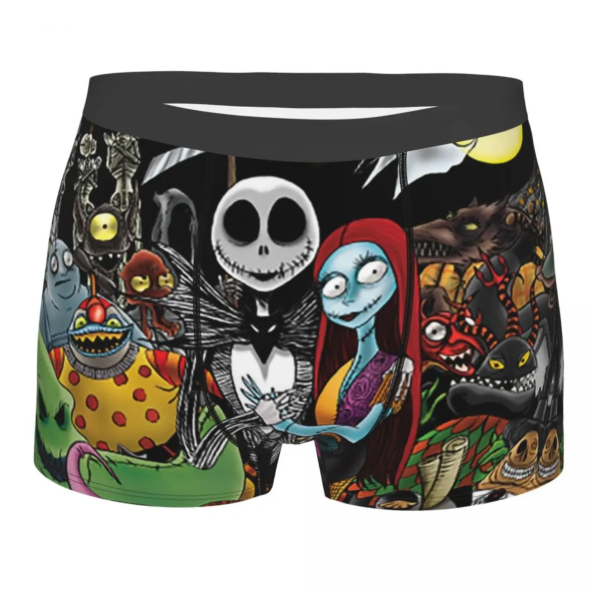 Custom Horror Movie Tim Burton Christmas Boxer Shorts For Men Halloween Skull Jack Underwear Panties Briefs Soft Underpants