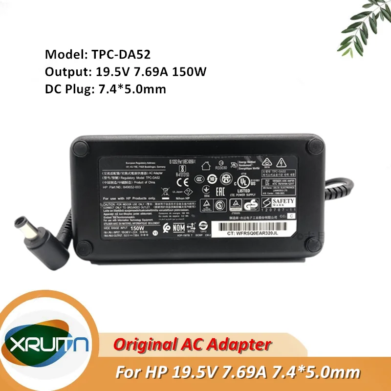 

Original TPC-DA52 849052-003 150W 19.5V 7.69A TPC-LA52 681058-001 901981-003 AC Adapter Charger For HP Laptop Power Supply OEM