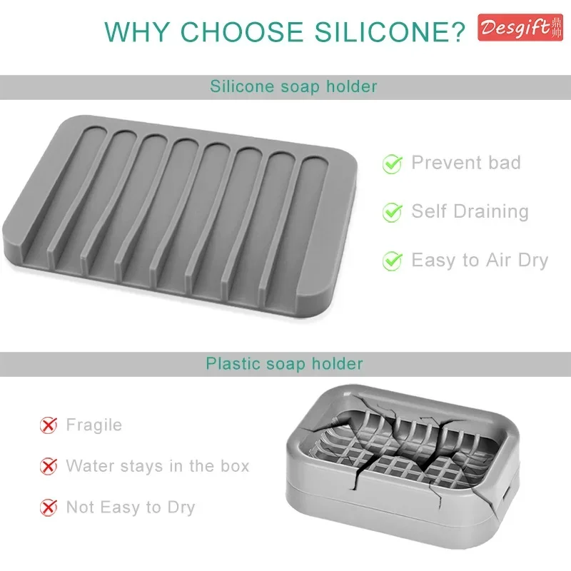 Creative Silicone Holder Candy Color Draining Organizer Home No Installation Box Soap Dish Bathroom Accessories