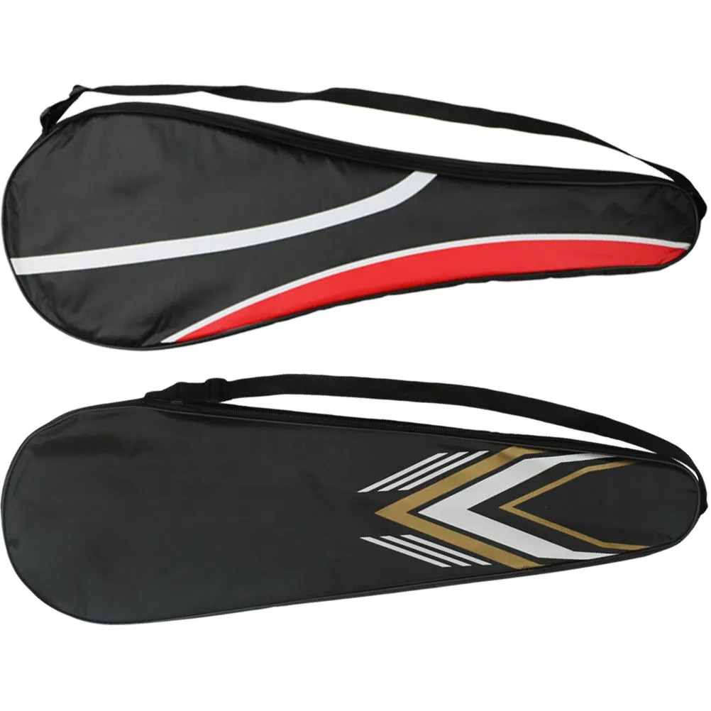 2Pcs Badminton Racket Bag Premium Oxford Fabric Racket Pouch Bright Color Ergonomic for 1-2 Rackets Reusable Outdoor
