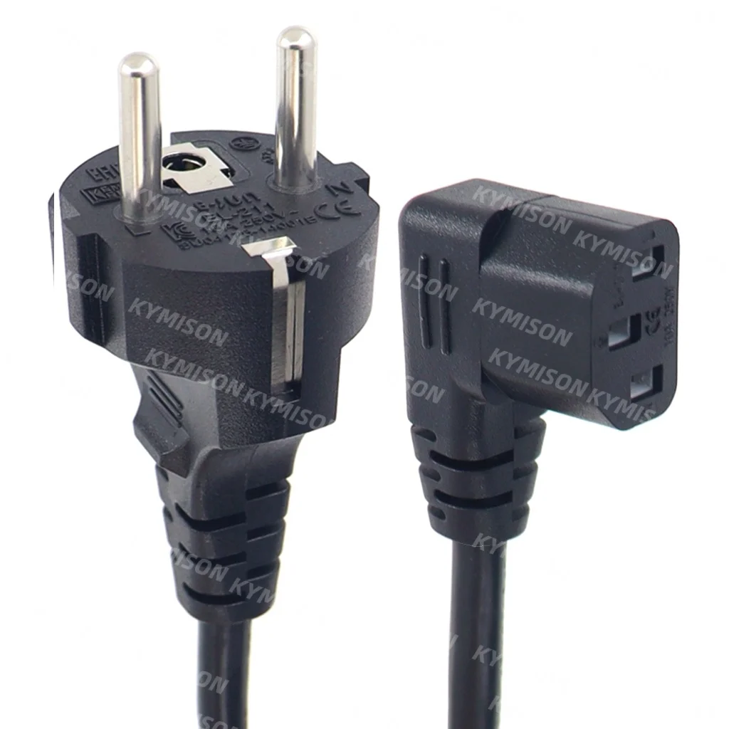1.8m IEC C13 Right Angle Adapter Lead Cord European Schuko CEE7/7 Extension Cable VDE Angle Power cord
