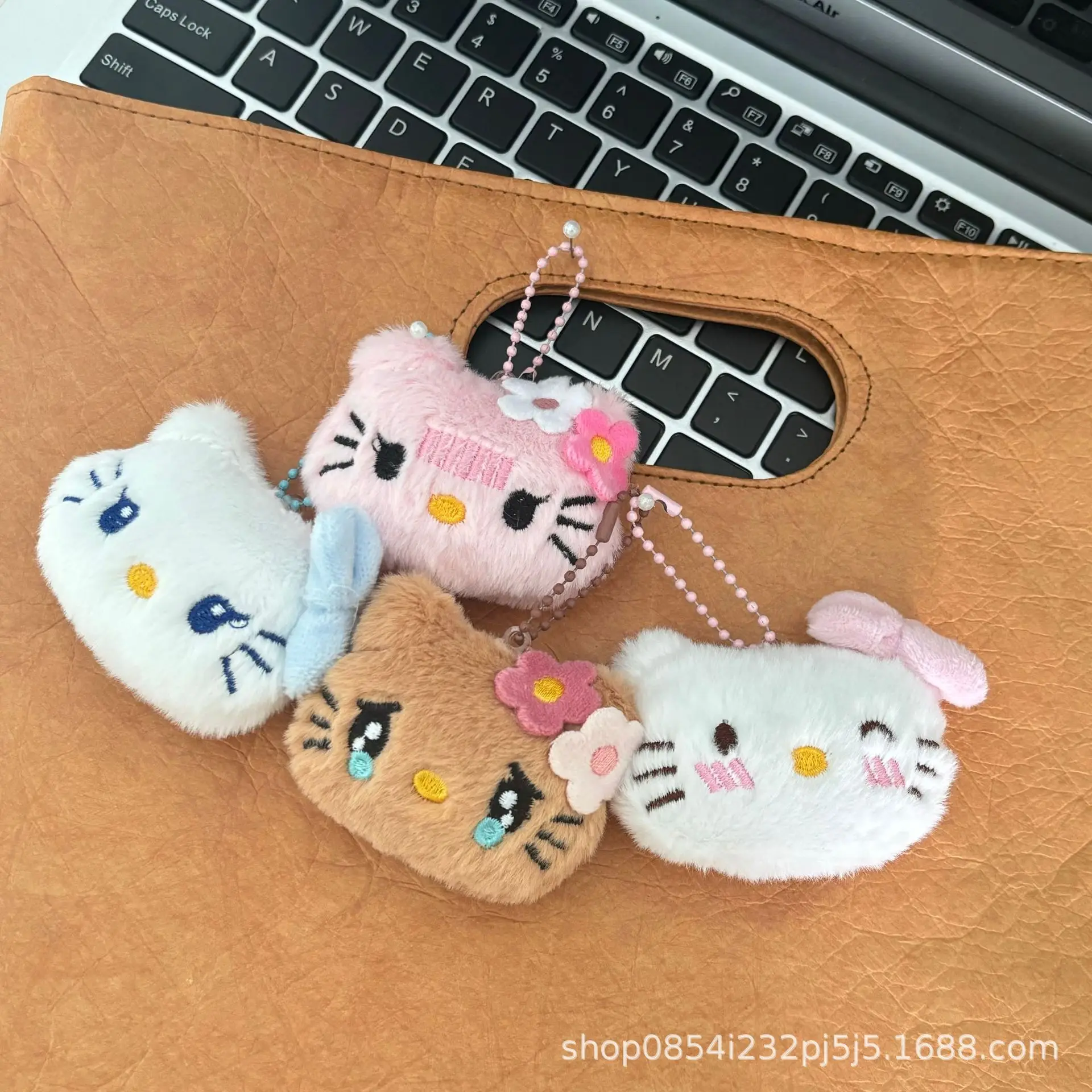 6.5 سنتيمتر سانريو أفخم Kt القط دمية المفاتيح قلادة Kawaii الفتيات النساء حقيبة زينة هريرة محشوة حلقة رئيسية اكسسوارات