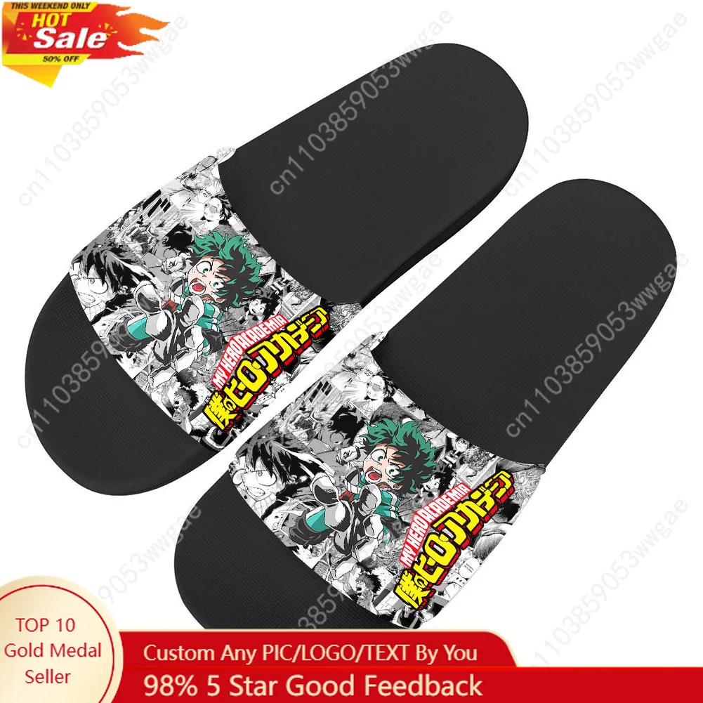 

My Hero Academia Sandals Home Slippers Water Shoes Mens Womens Teenagers Sandal Bathroom Beach Pool Custom Made Summer Slippers
