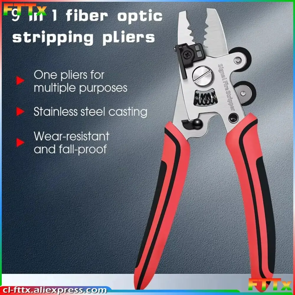 

Signal Fire ZSQ-09 New 9 in 1 Optical Fiber Stripper Optic Miller Scissors Wire Pliers