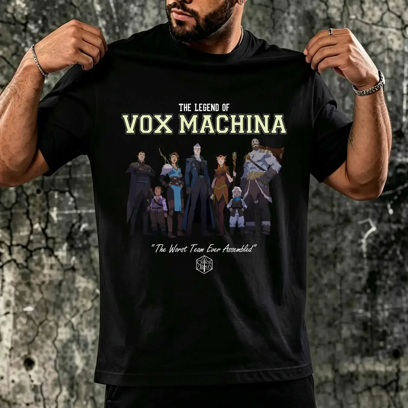 washed T Shirt Vox Machina New Adult Cast Worst Team Ever Assembled long or short sleeves vintage Washed Casual fashion