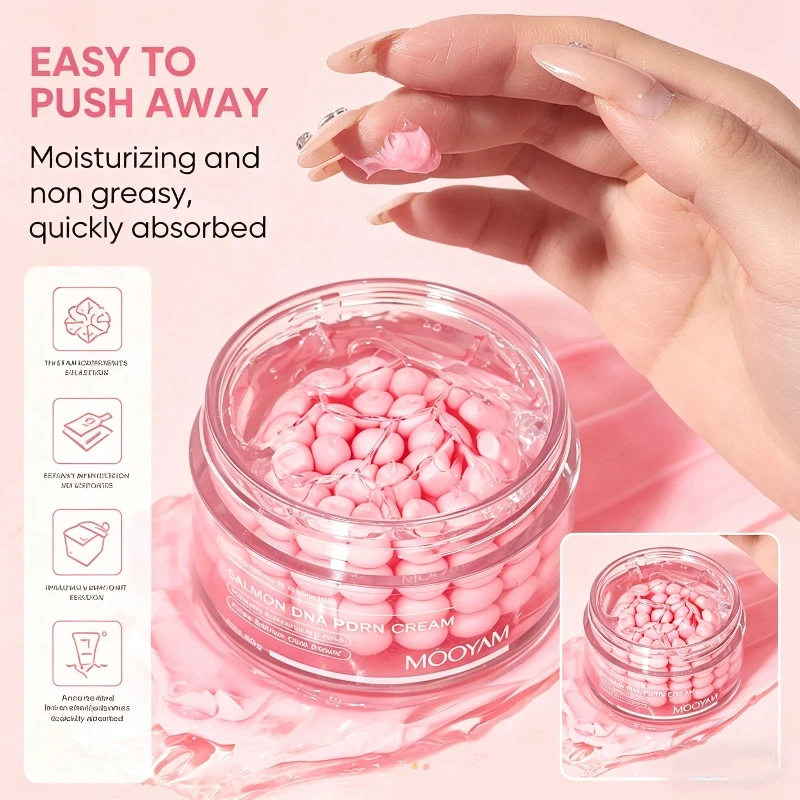 Korean Salmon DNA Capsule Face Cream, Centella Astaxanthin Grape Seed Moisturizer, Firming Soothing Skin Barrier Care Skincare