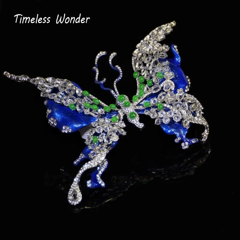 Timeless Wonder Fancy Zircon Butterfly Brooch Pins for Women Designer Jewelry Runway Top Luxury Rare Handmade Gift Mix 7523