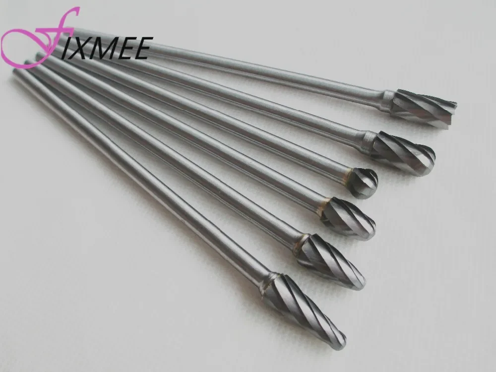 High Quality Efficiency 150mm Long 6 x 10mm  Tungsten Carbide ALUMINUM CUT Rotary Burr Burs 6mm shaft Set Power Tools Drill Bit