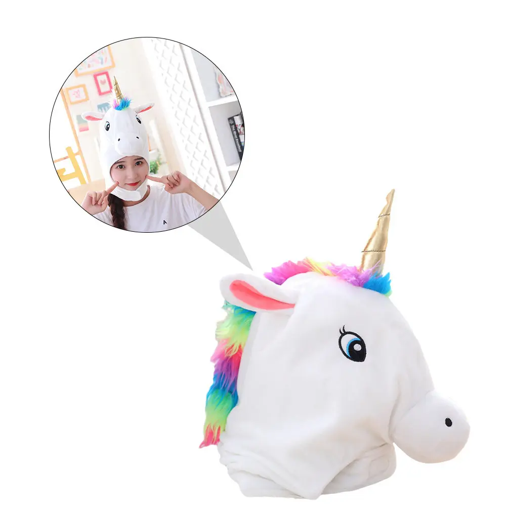 1 Stück Einhorn-Kopfbedeckung, hochwertig, weich, bequem, tragbar, für Kinder, trendiges Halloween-Party-Foto-Requisit, Verkleidungs-Accessoire