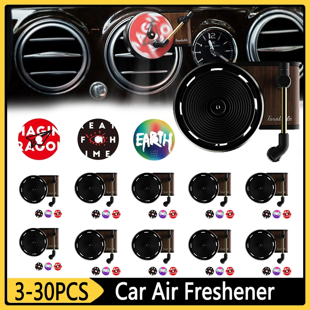 Creative Record Player Turntable Car Perfume Air Freshener Phonograph Car Air Vent Outlet Aromatherapy Clip Smell Diffuser