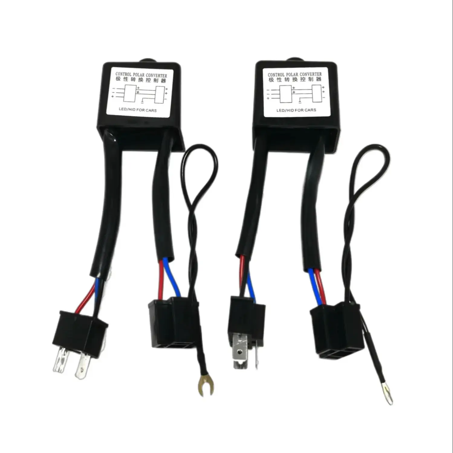 

2Pcs H4 led Reversed Polarity Converter Polar Inverter Positive Negative Switch Harness Adapter For H4 Xenon Headlamps