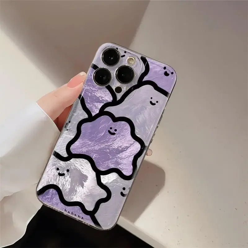 Silicone phone case For iPhone 16PRO 15 14 13 12 11ProXRXS Max78 Plus 12Mini 13Mini Y2K creativity Anti fall Case back Cover