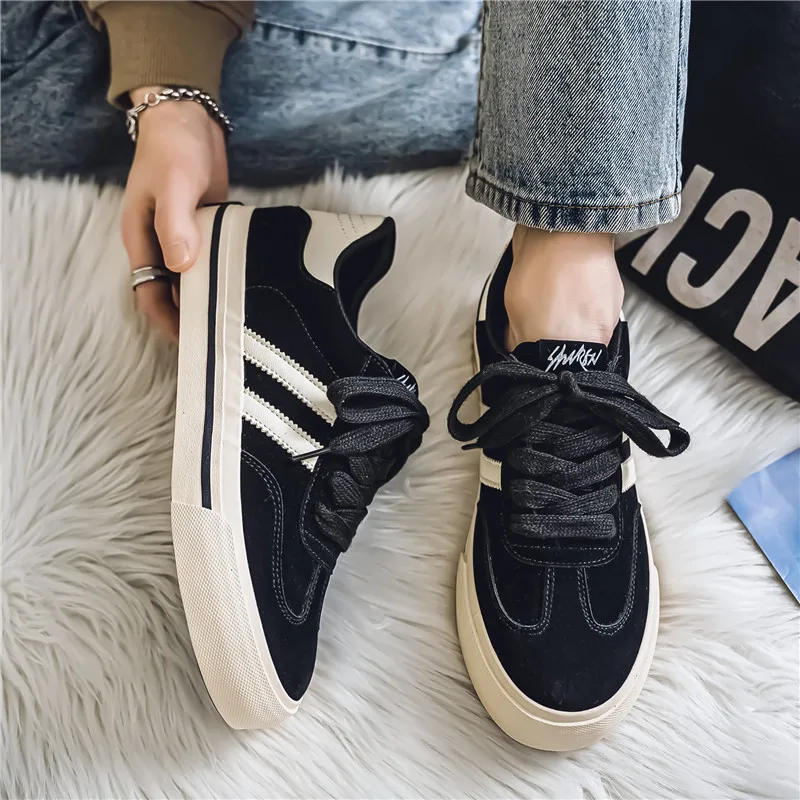 Fashion Black Skateboard Shoes Men Hot Sale Cheap Brand Men's Casual Sneaker Comfortable Flat Vulcanized Shoes zapatillas hombre