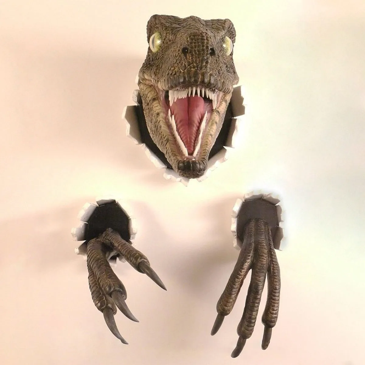 

Dinosaur Wall Head Sculpture, Resin Dinosaur Bust Wall Art, Wall-Mounted Statue Decor for Kids Bedroom, Nursery, Living Room