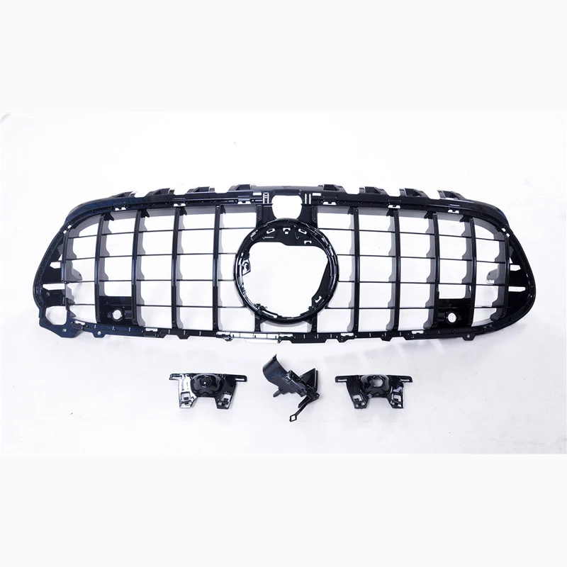 GT R Style Front Black Grill Grille Car Upper Bumper Hood Mesh Grid For Mercedes Benz W118 CLA45 A45 AMG 2019-2021 Hatchback