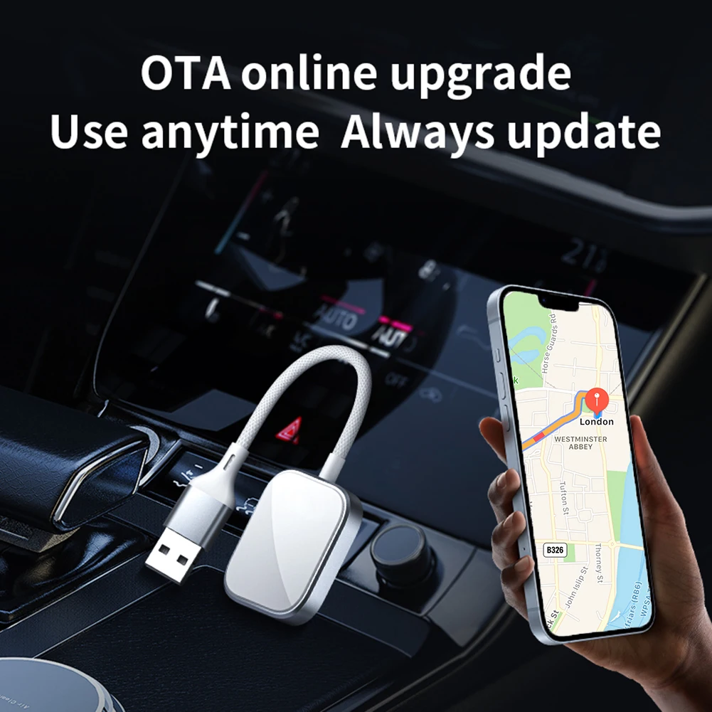 

Wireless Carplay Video Adapter Smart AI Box Plug and Play Magic Box for YouTube for TikTok Netflix for OEM Wireless CarPlay Cars