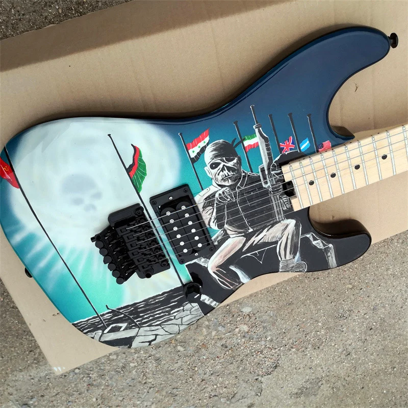 Electric Guitar Hand Drawn Professional Playing Customized  Patterns and colors