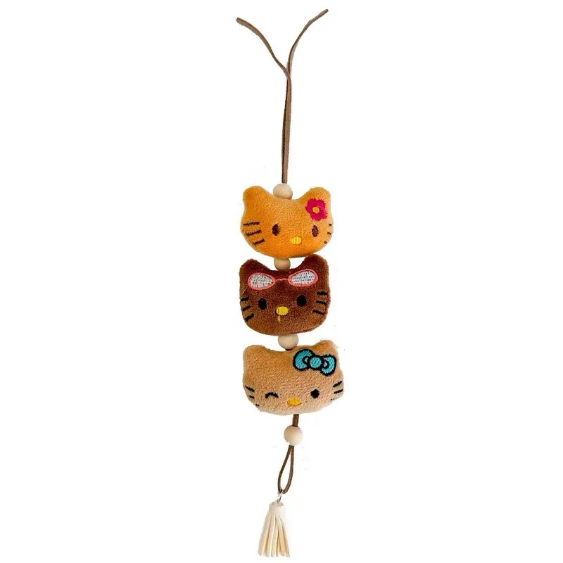 Sanrio Hello Kitty Portachiavi in peluche Kawaii KidsAnime Peluche Portachiavi con ciondolo Donne carine BacCar Keychians Regali di compleanno per ragazze