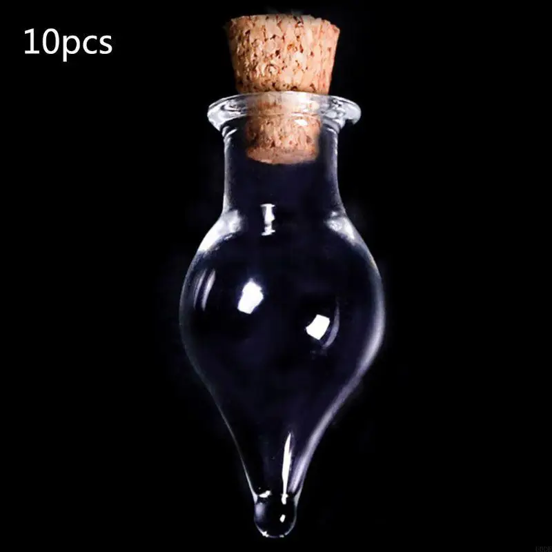 10 pçs mini garrafa mensagem desejo vidro vazio com rolhas cortiça frasco deriva claro para festa casamento