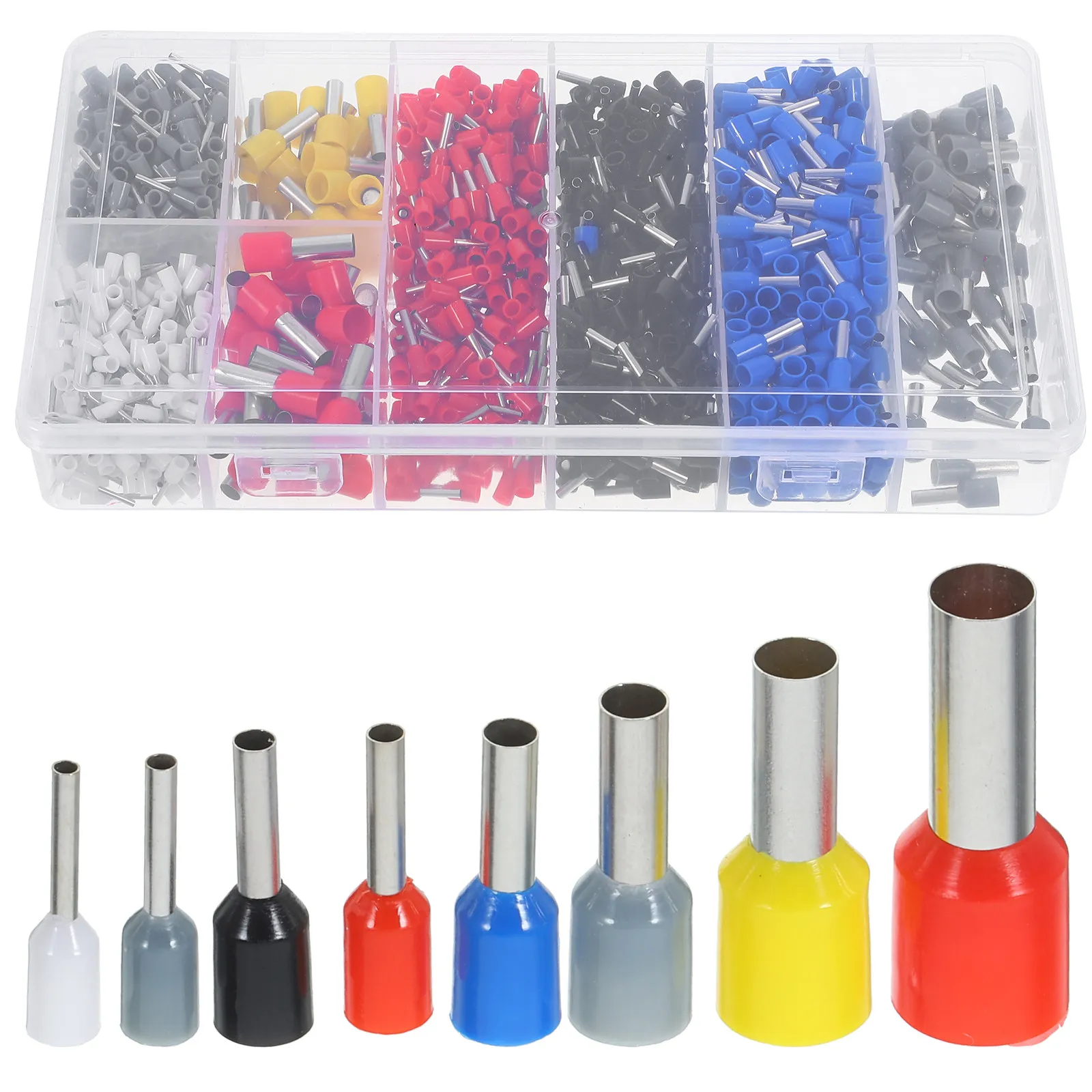 1200pcs European Style Wire Ferrules Pin End Terminals Quick Crimp Connectors Electrical Terminal Kit