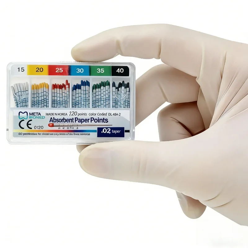 5Boxes Dental Sterile Absorbent Paper Points Taper Dental Color Endodontic Root Canal Cleaning Pure Cotton Fiber Absorbent Paper