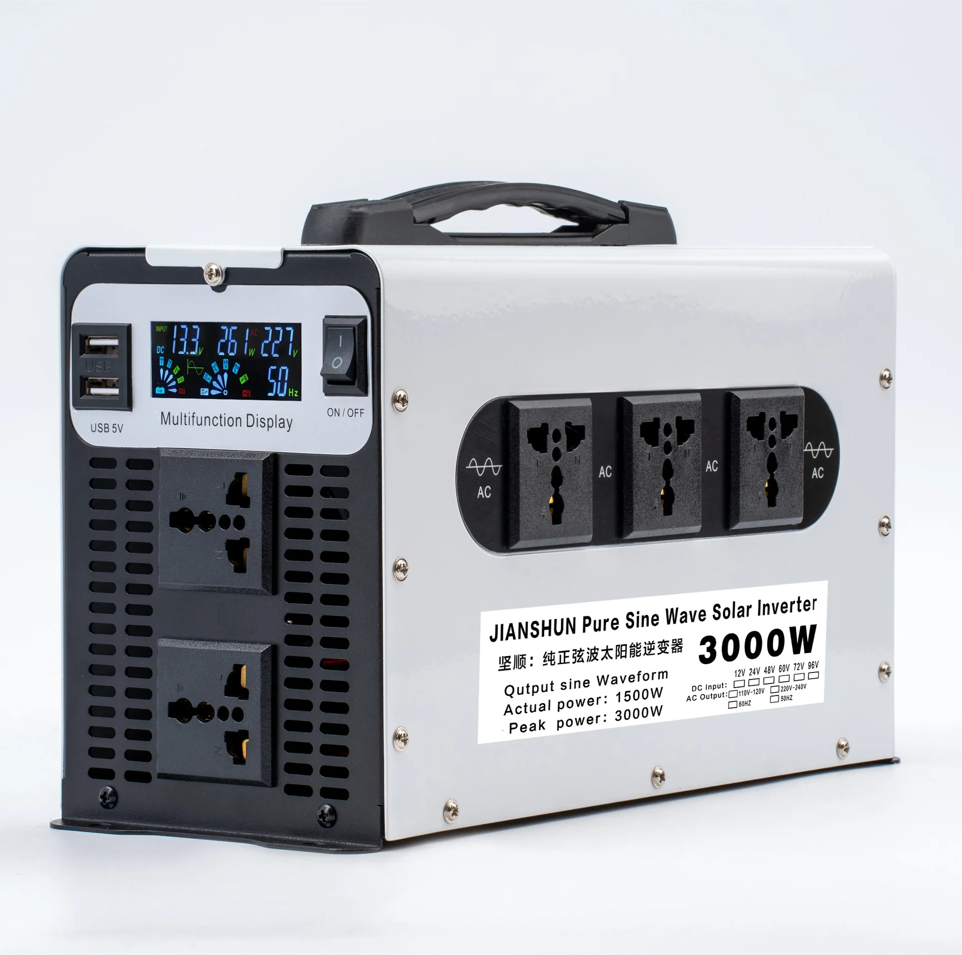 

Solar Pure Sine Wave Inverter High Power Household Vehicle Photovoltaic 12V-96V To 110V-220V