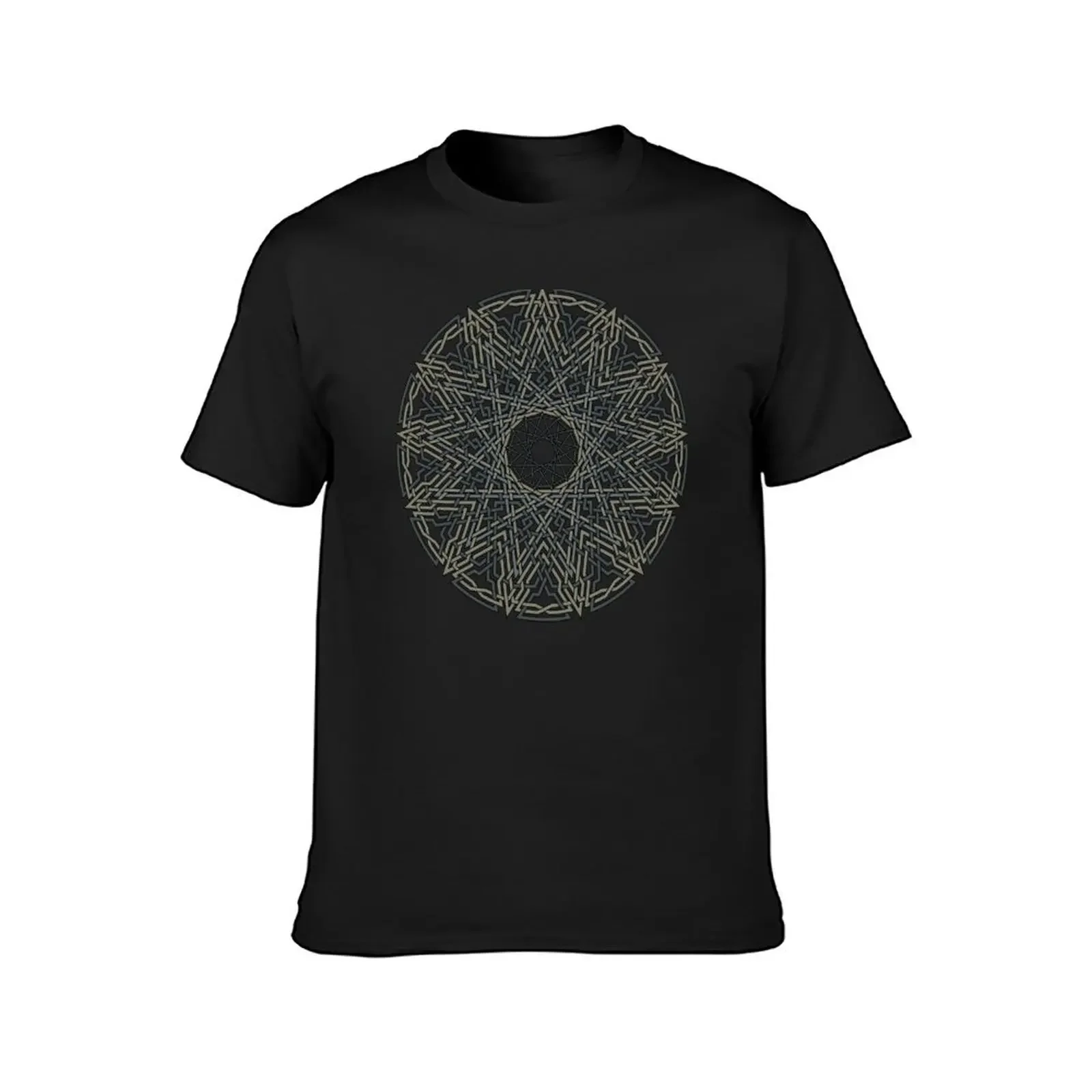 Floral Tridecagram Sacred Symbol Of Geometry and Celtic Star Ornament T-Shirt anime figures mens t shirt