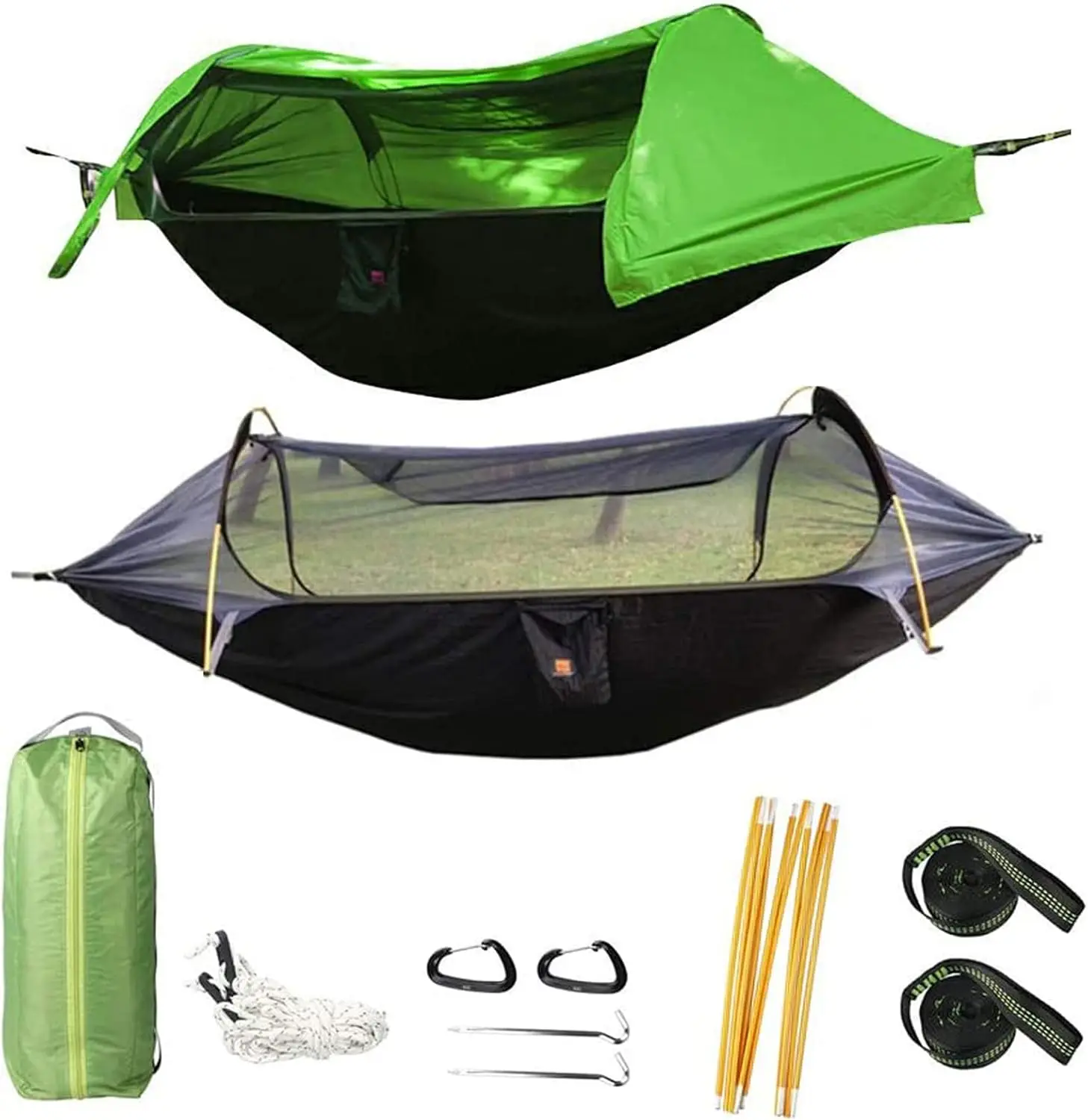 

Camping Hammo Tent, Hammo & Ground Tent & Swing 3 In 1With Mosquito Net Waterproof Lightweight Bag