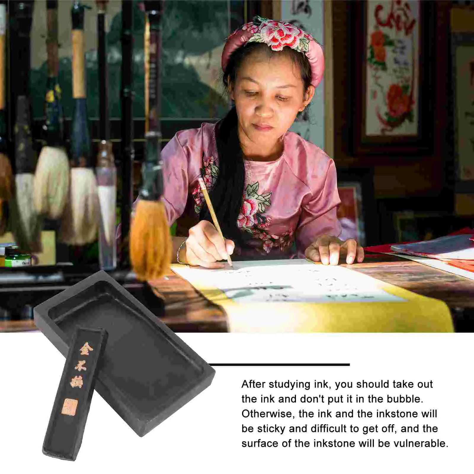 2 Pcs Borax Container Student Nurse Calligraphy Ink Chinese Painting Traditional Inkstick