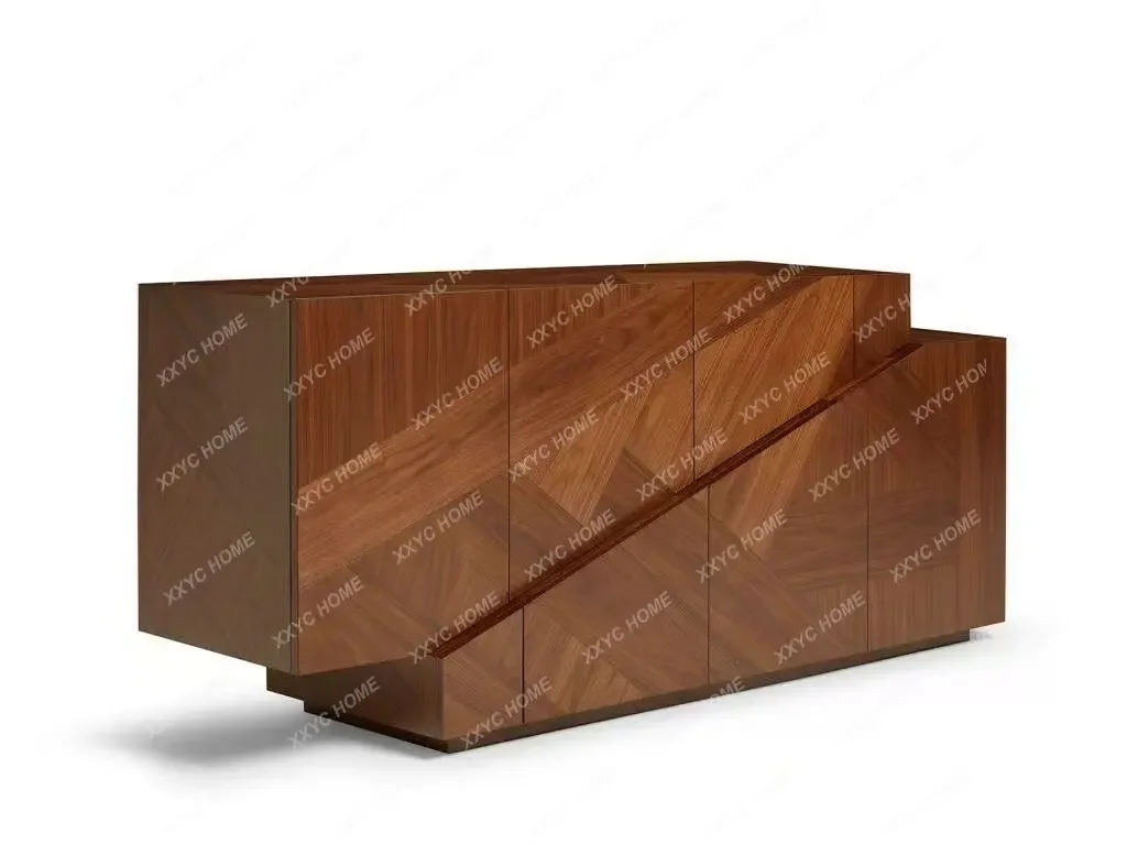 Lminimalist dining side cabinet modern minimalist multi-functional hotel clubhouse model room high-end geometric art