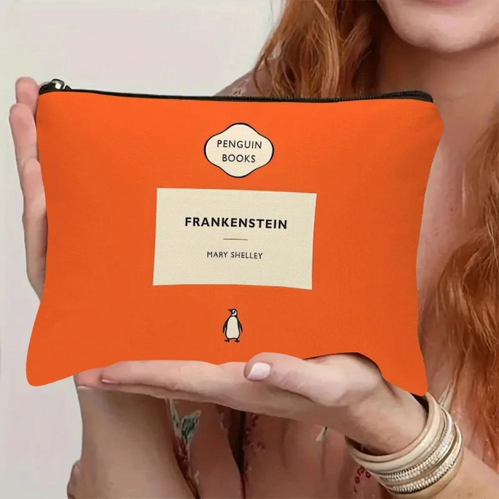 1 Piece Penguin Books Frankenstein Cosmetic Bag - Multifunctional Zipper Pouch for Women, Perfect Travel Zipper Storage Bag, Fun Birthday Gift view 2