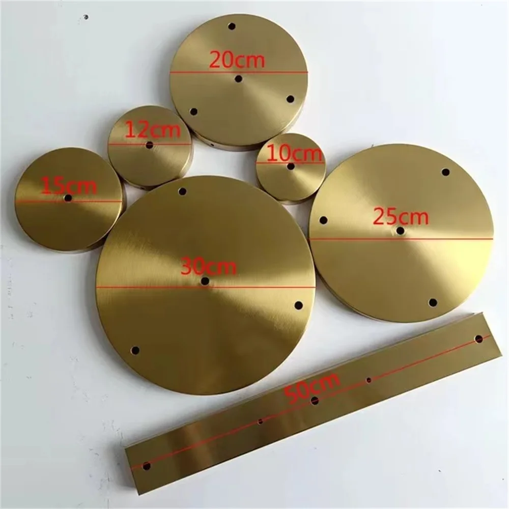 DIY Ceiling mounted Base Round chassis Brass Gold 10/12/15/20/25/30cm Ceiling Plate Iron Pendant Lamp Bases DIY +Lock Line Metal