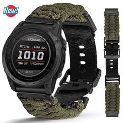 Correa deportiva de nailon para reloj Garmin, pulsera para Garmin Tactix 7 Fenix 7 6X 6S 6 Pro 5X 5 5S 3HR, 26mm 22mm 20mm