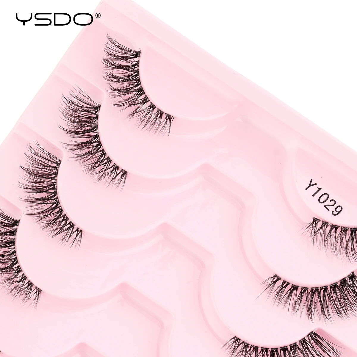 Ysd 10 pares meia vison cílios naturais falso 3d vison cílios macios ferramentas de extensão maquiagem metade cílios falsos finos cilios
