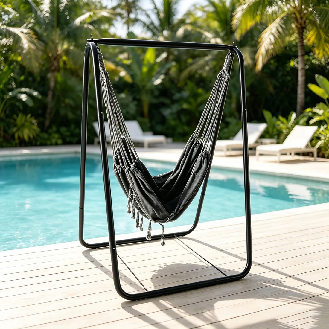 Swing hanging blue single hanging chair indoor courtyard balcony outdoor garden play adult children swing cradle bracket
