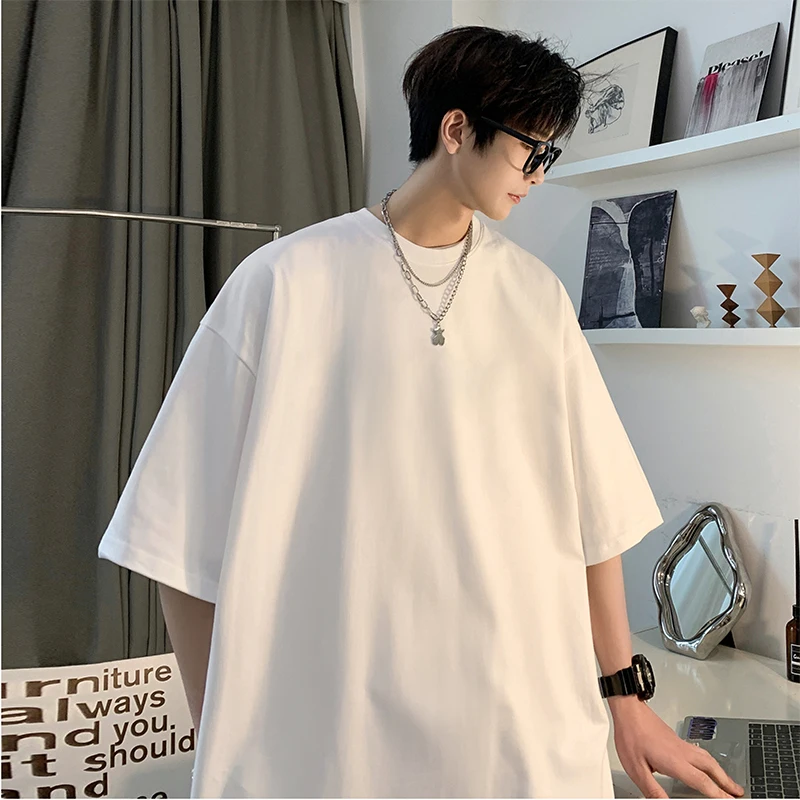 Man Summer Super Soft White T Shirts Men Short Sleeve Cotton Blank T-shirt Streetwear Basic Casual Tee Shirt Tops S-XXXXXL Plus